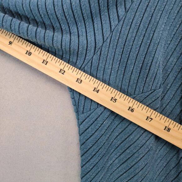 Cato Geometric Lines Blue Knit Midi Dress Plus Size 22/24W Lined Mock Neck - Picture 8 of 10